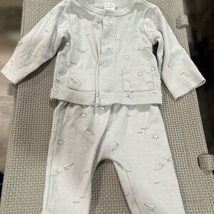 Carter's Gray Pajama Set with Paper Plane Design